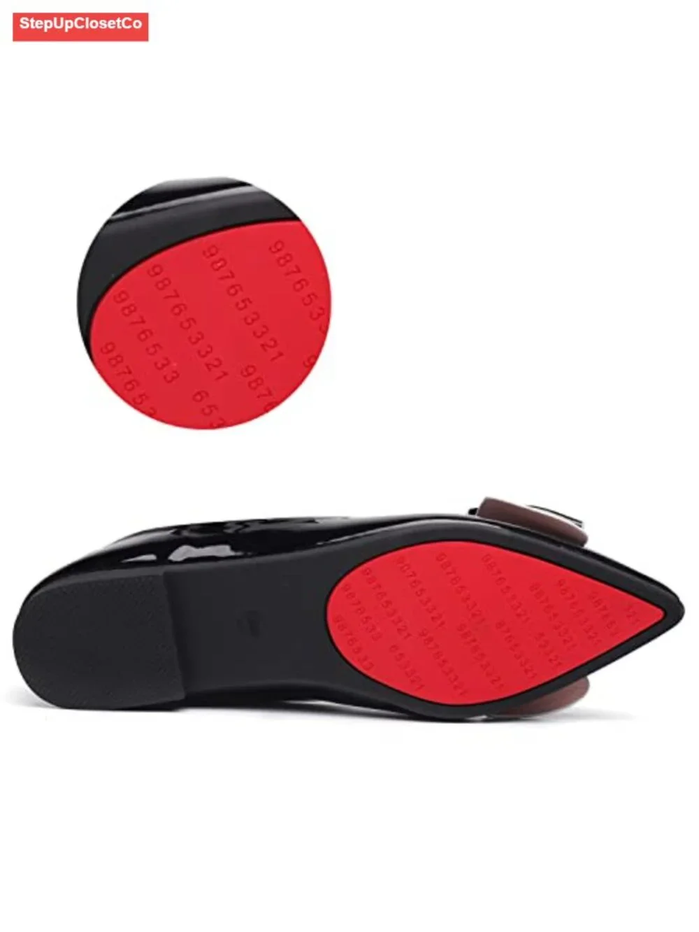 Women's Pointed Toe Leather Ballet Flats with Bow, Memory Foam Insole Dress